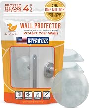 Ducki Wall Protectors - 4 Frosted Glass - Self Adhesive, Reusable Solution for Stopping Wall Damage & Noise from Doors,Refrigerator & More in Your Home or Office -Durable, Shock Absorbent & Discreet