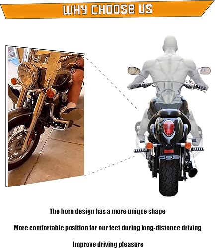 Miniatura 3 de Kinglemc Guarda de Motor Barra de Choque de Carretera para Kawasaki Vulcan 900 VN900 Classic Custom 2006-2024 (Estilo Ordinario, Cromo)