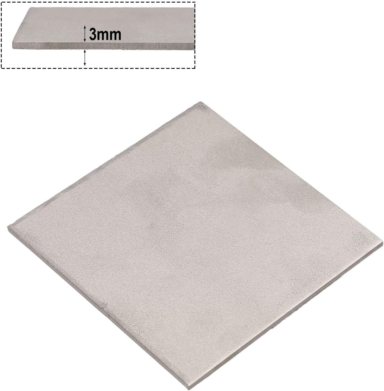 High Purity Nickel Flat Sheet 100x100mm Pure Ni Material for Electroplating Anode, Heat Resistant for Alkali Equipment, Custom Thickness Available(3mm)