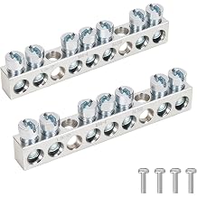 7-Terminal Ground Bar Kit 2 Pack with UL Certification | Compatible with Square D QO/Homeline Electrical Panels & DIY Projects | Copper-Aluminum Alloy Construction |