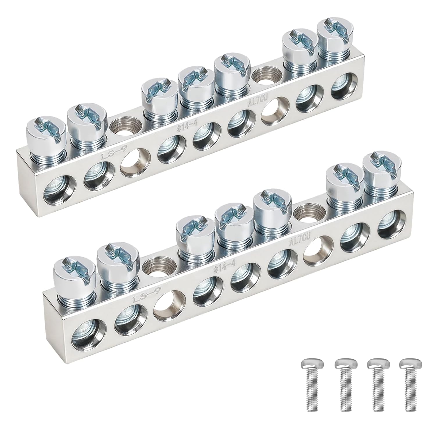 7-Terminal Ground Bar Kit (2 Pack) with UL Certification | Compatible with Square D QO/Homeline Electrical Panels & DIY Projects | Copper-Aluminum Alloy Construction | 10-Year Warranty