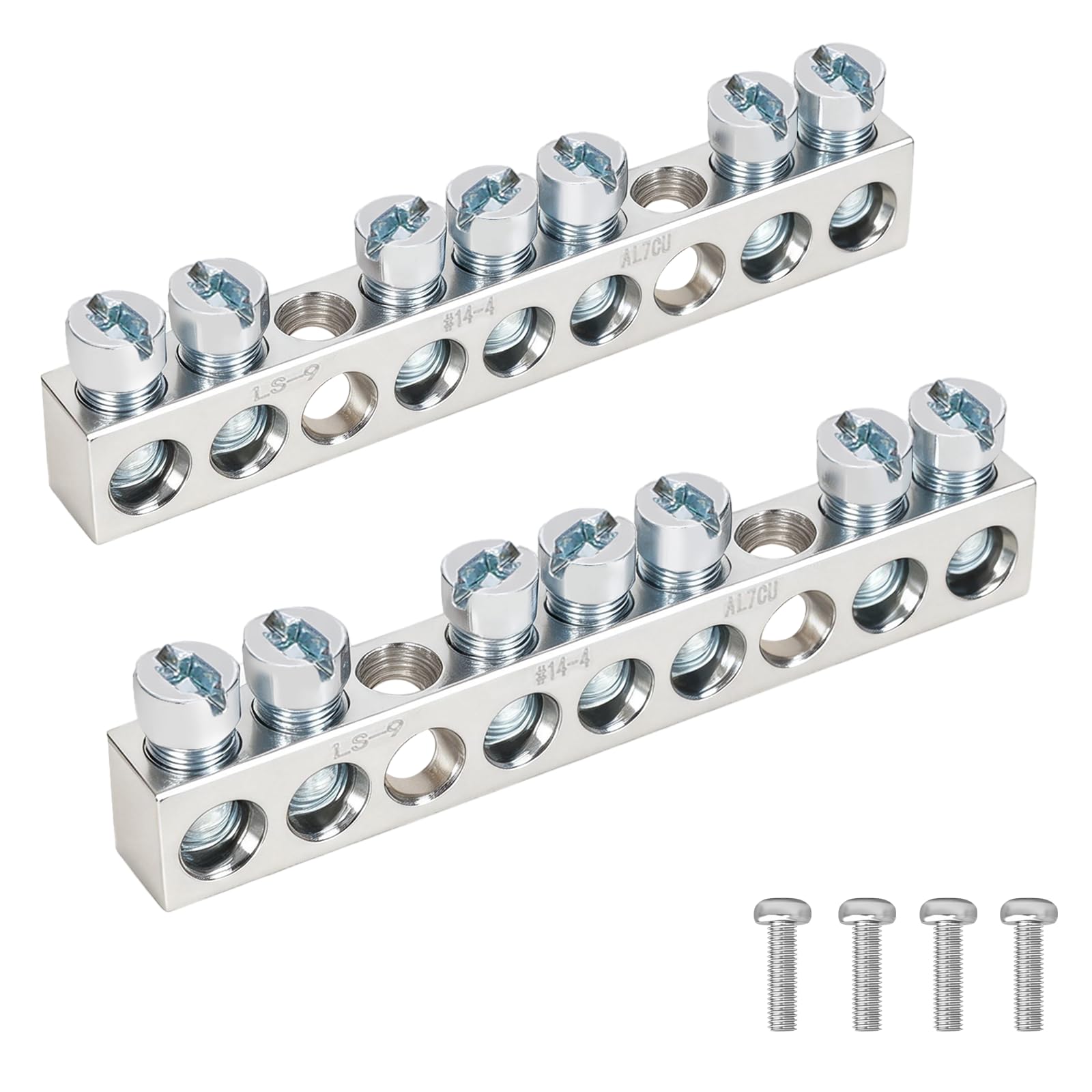 Barre de terre à 7 bornes en alliage cuivre-aluminium pour panneau électrique QO - 7
