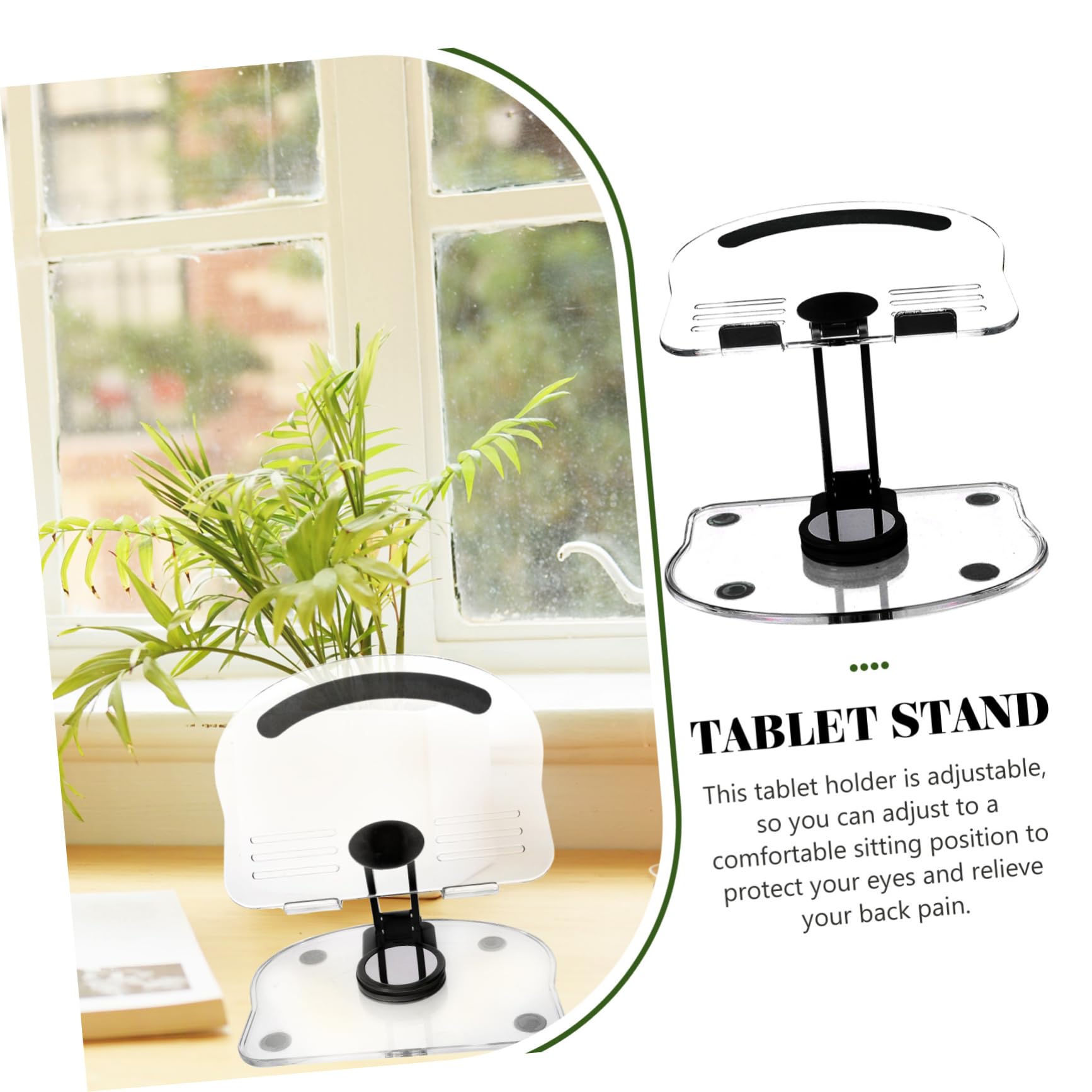 TEHAUX Soporte Plegable para Tableta de Escritorio, Ajustable y Estable Ángulo Regulable para Uso en Oficina