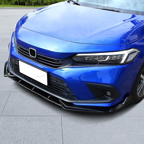Vista 3 de FREEMOTOR802 Divisor de Labio de Parachoques Delantero Compatible con Honda Civic 11ª Generación Sedán Hatchback 2022-2024, PP Negro Brillante 3