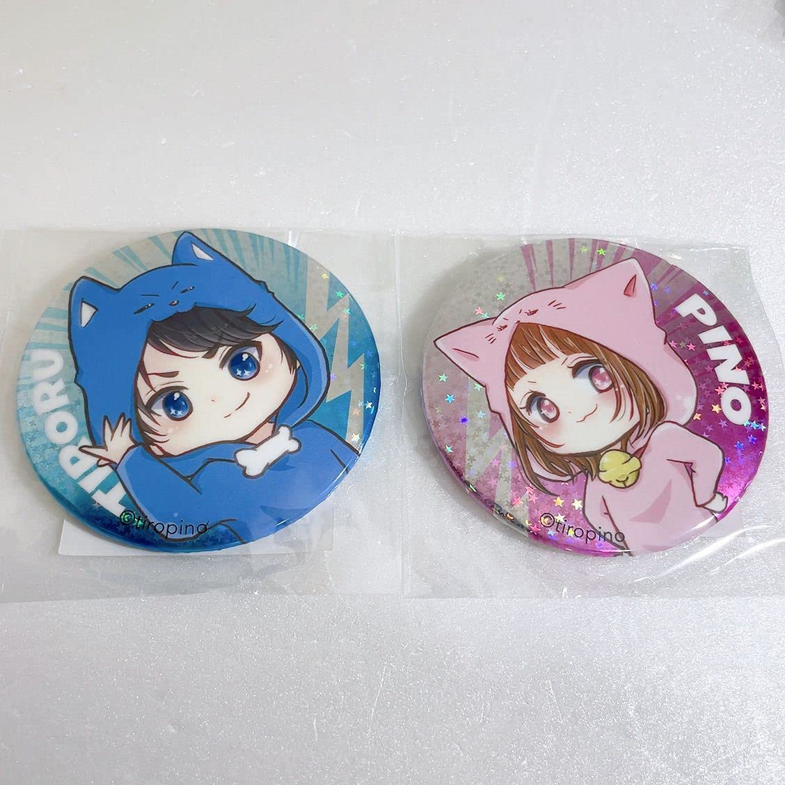 ちろぴの ホログラム缶バッジ お菓子チャーム ぴの