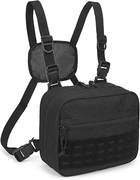 SMONT Tactical Molle Admin Pouch Detachable Magazine Pouches Plate Carrier Accessory Chest Bag for Men