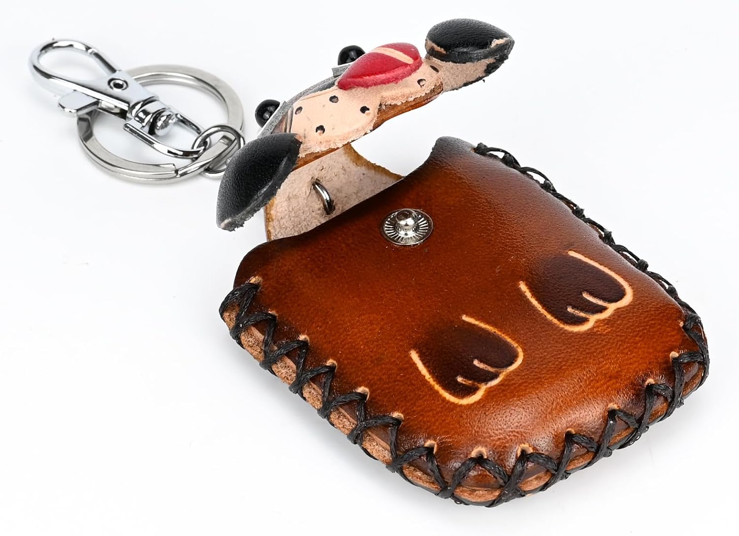 Leather KeyChain Vintage Handmade Coin Purse Earbuds Storage Bag Cute Car Key Accessories