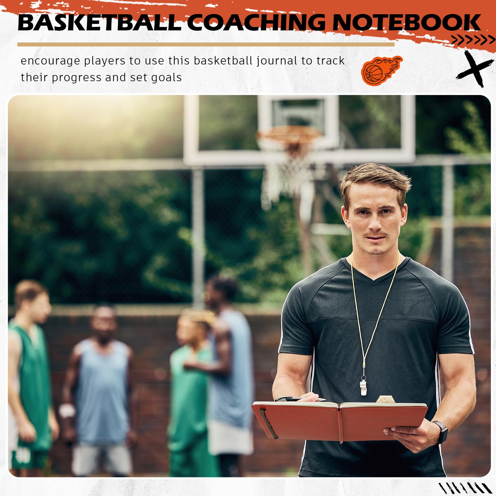 Eaasty Confezione da 2 quaderni per allenatori di basket, in pelle PU, formato B5, ideale per allenatori, giocatori e regali di squadra