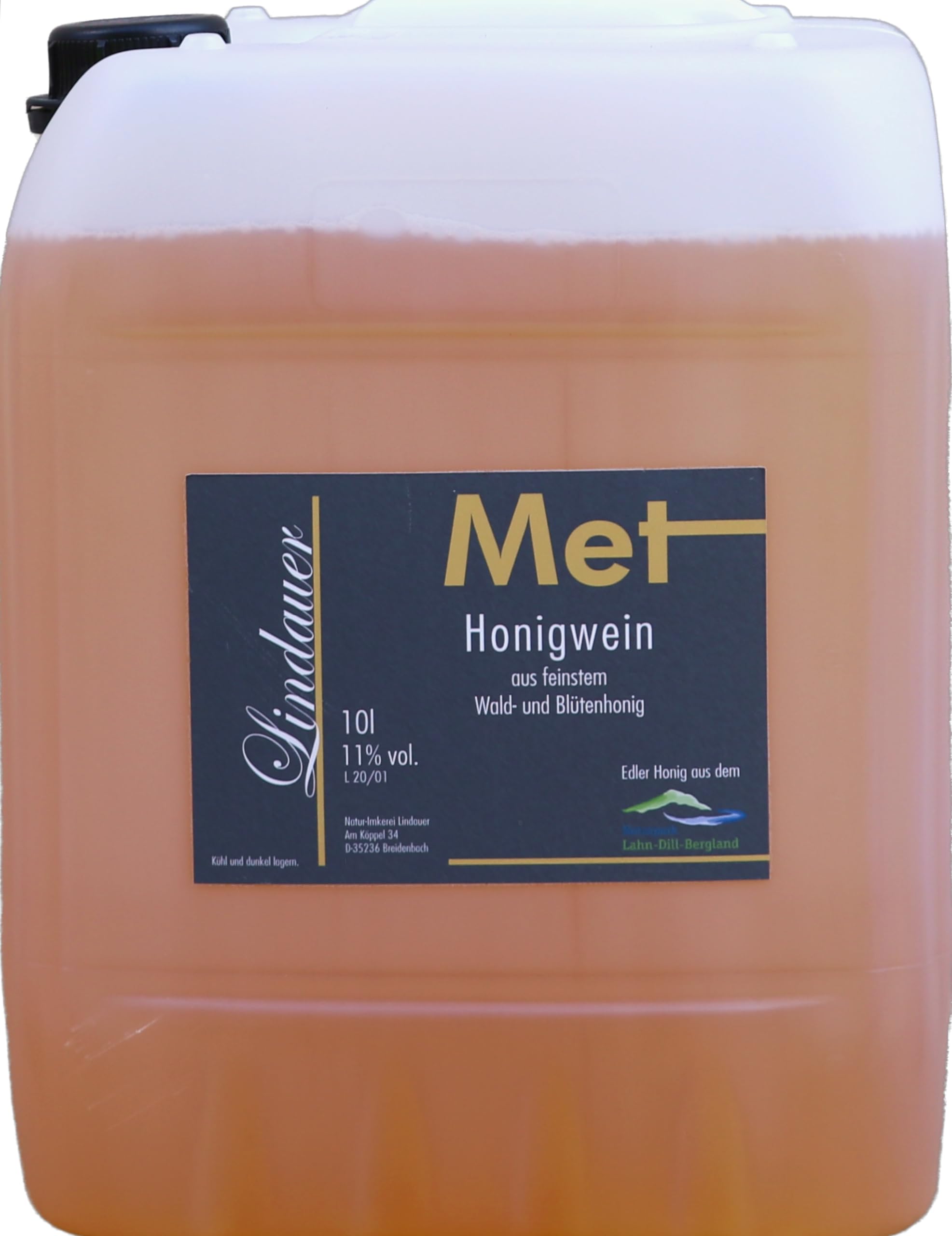 Original Lindauer MET - Lieblicher Honigwein, 11%, 10 L, Premium Met aus Deutschland