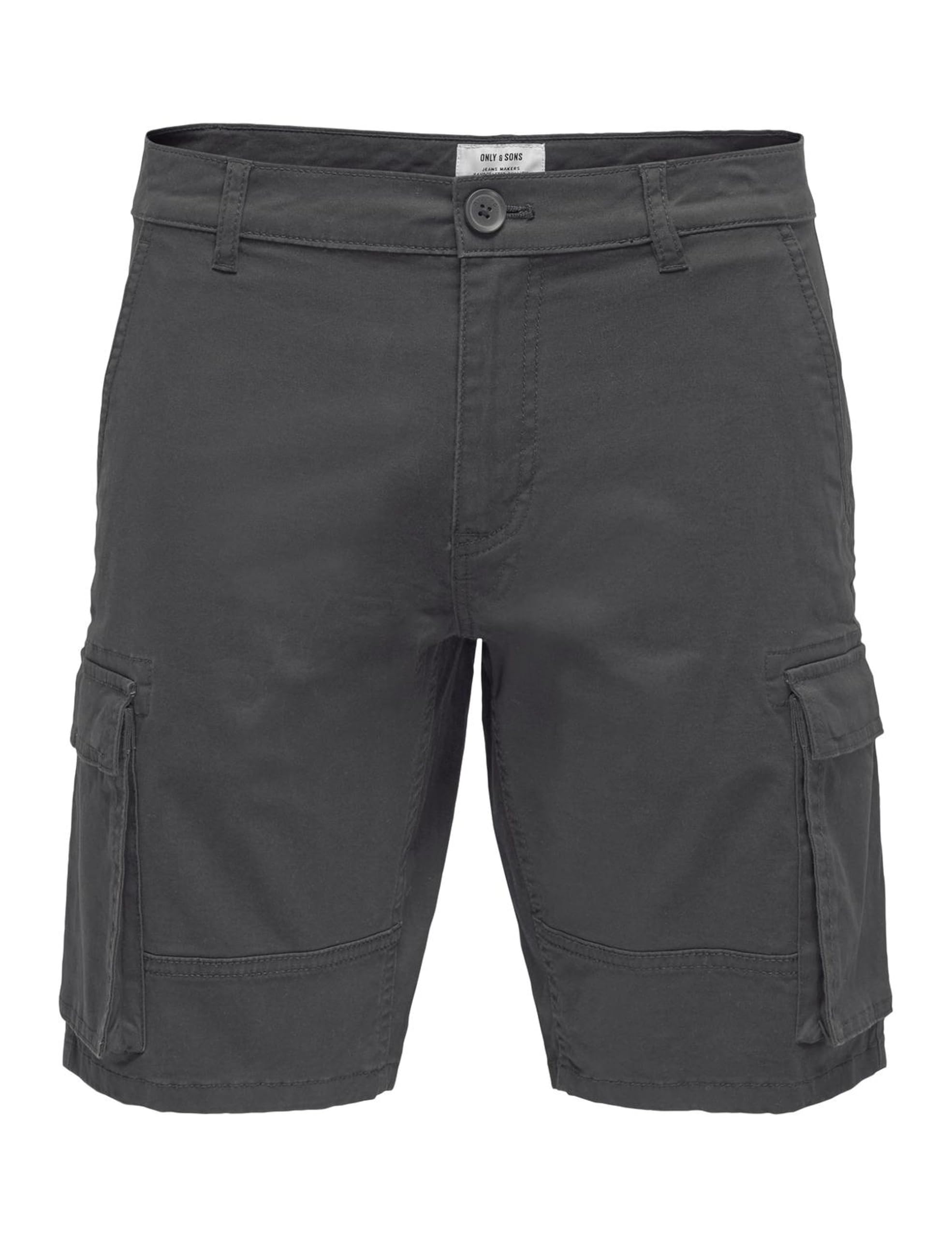 ONLY & SONS Men's Shorts, Grey Pinstripe, M