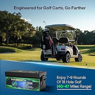 48V 100Ah Lithium Battery Golf Cart,48 Volt Lithium Battery for Golf Cart,5120W Power Built-in BMS, Up to 15000 Deep Cycles, Grade A Cells,Peak Current 500A, Fit Club Car, RV,Solar,Off-Grid
