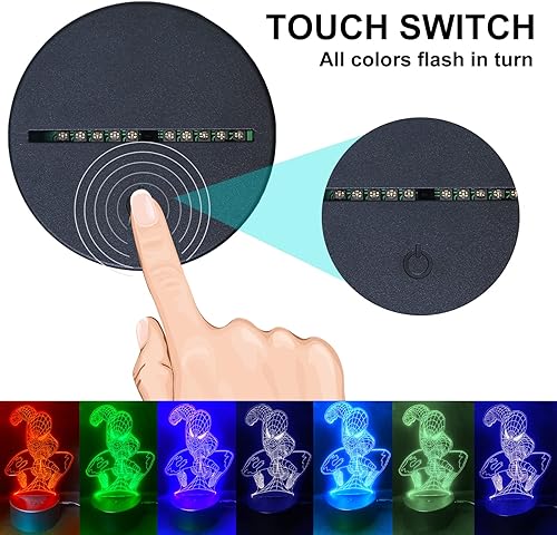 Miniatura 6 de Juguetes para niños, luz nocturna 3D, luz nocturna LED, decoración de habitación, luces de atenuación táctil inteligente, lámpara de decoración de 7