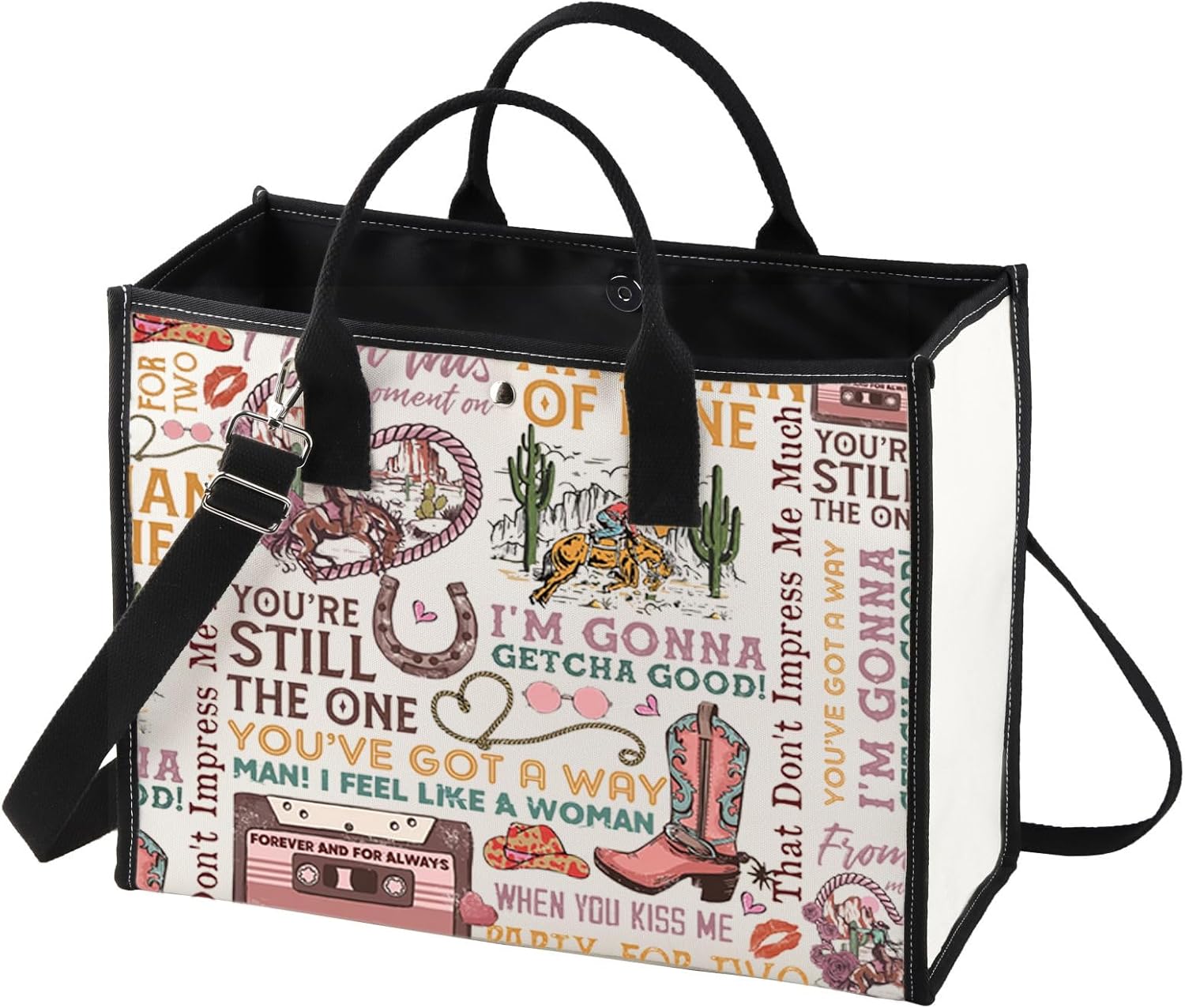 BWWKTOP Country Music Album Tote Bag Singer Fans Gift Album Inspired Shoulder Bag Country Festival Merchandise
