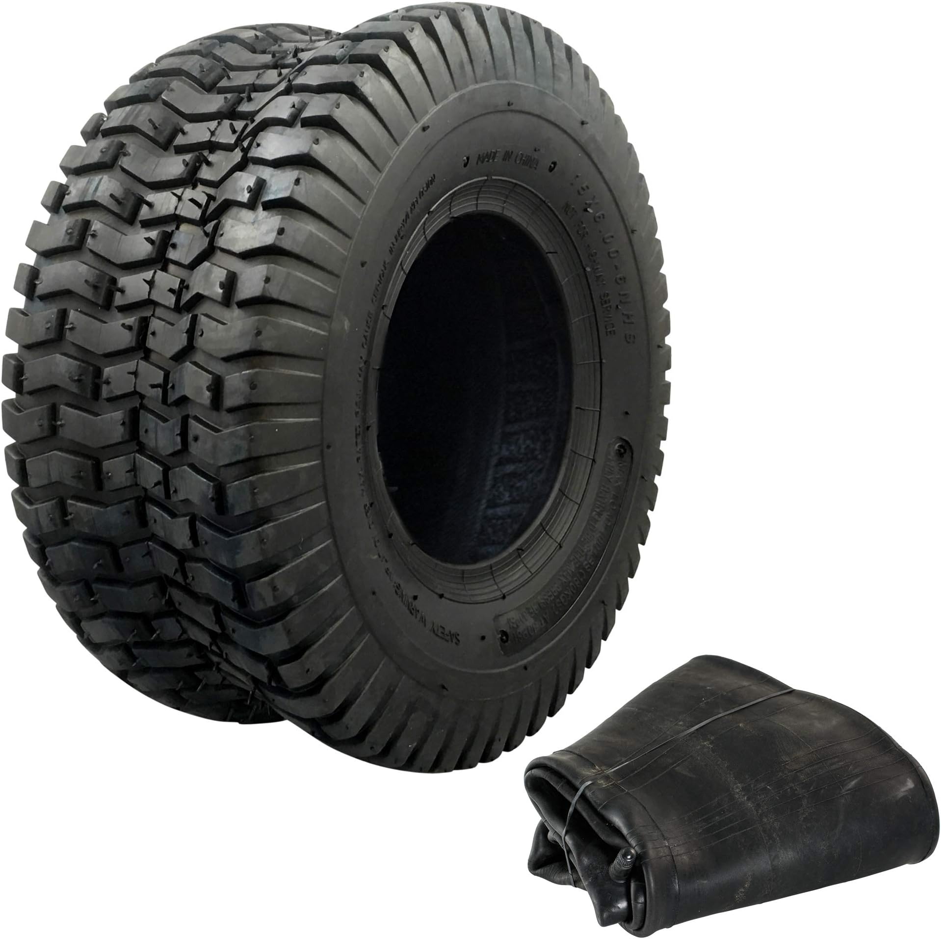 Marastar 21412 15x6.00-6 Tire Only with Tube Turf Saver Tread