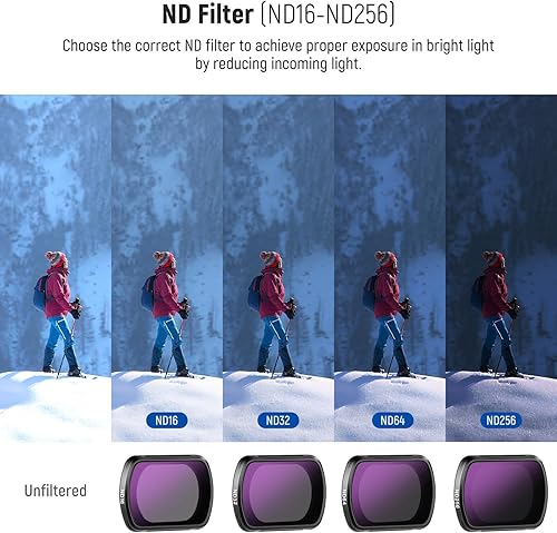 Miniatura 5 de NEEWER Juego de filtros magnéticos ND CPL UV compatibles con DJI OSMO Pocket 3, paquete de 6 unidades UV CPL ND16 ND32 ND64 ND256 CPL filtros