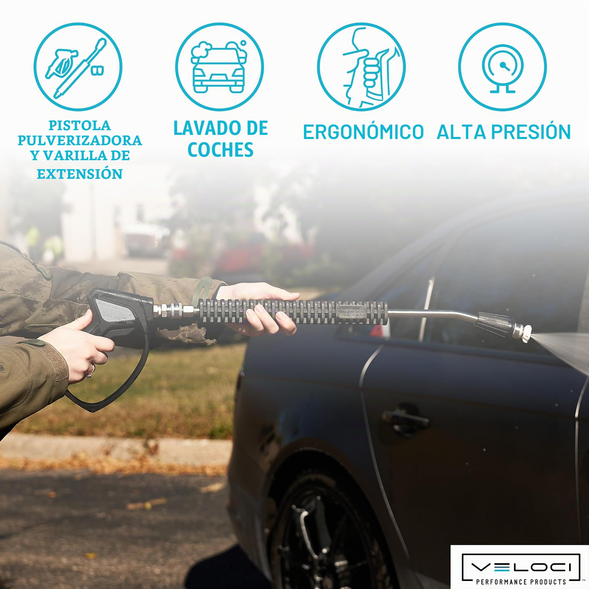 MTM Hydro Kit de Lavadora a presión de 20 Pulgadas y Pistola de pulverización SGS28, pulverizador de Alta presión con Giro Vivo de 4000 PSI para Lavado de Autos y Detalles de automóviles