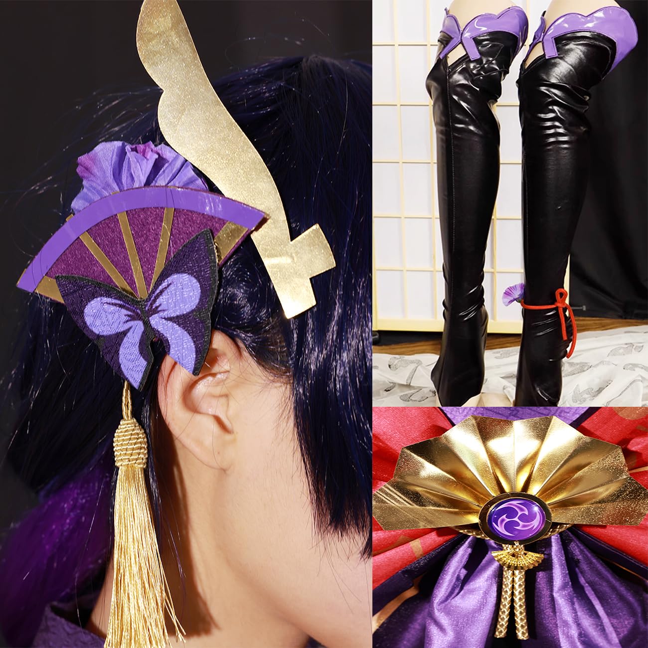 Amazon.co.jp: [YAYANA] 原神 雷電将軍コスプレ 衣装 同人服 『髪飾り 