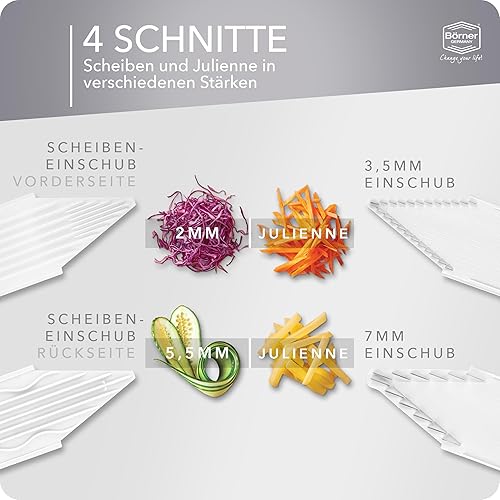 Miniatura 2 de Mandolina Swissmar Borner Mandolina corte V Plus Juego de 5 piezas diseño 1 Blanco