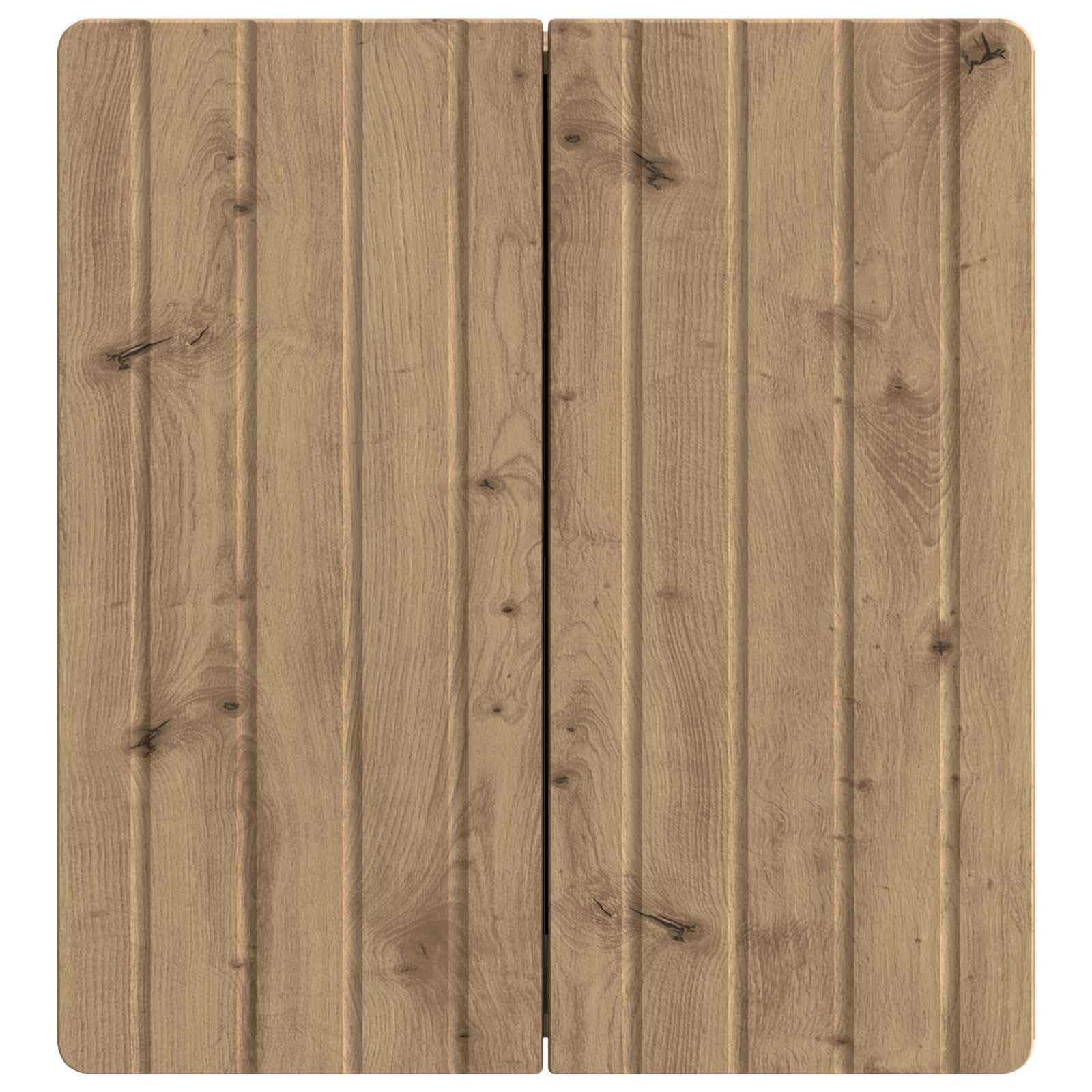 Armadio da parete in rovere Artisan, 59 x 31 x 64 cm, moderno pensile in legno con 2 ante e ripiani, elegante armadio per soggiorno e corridoio