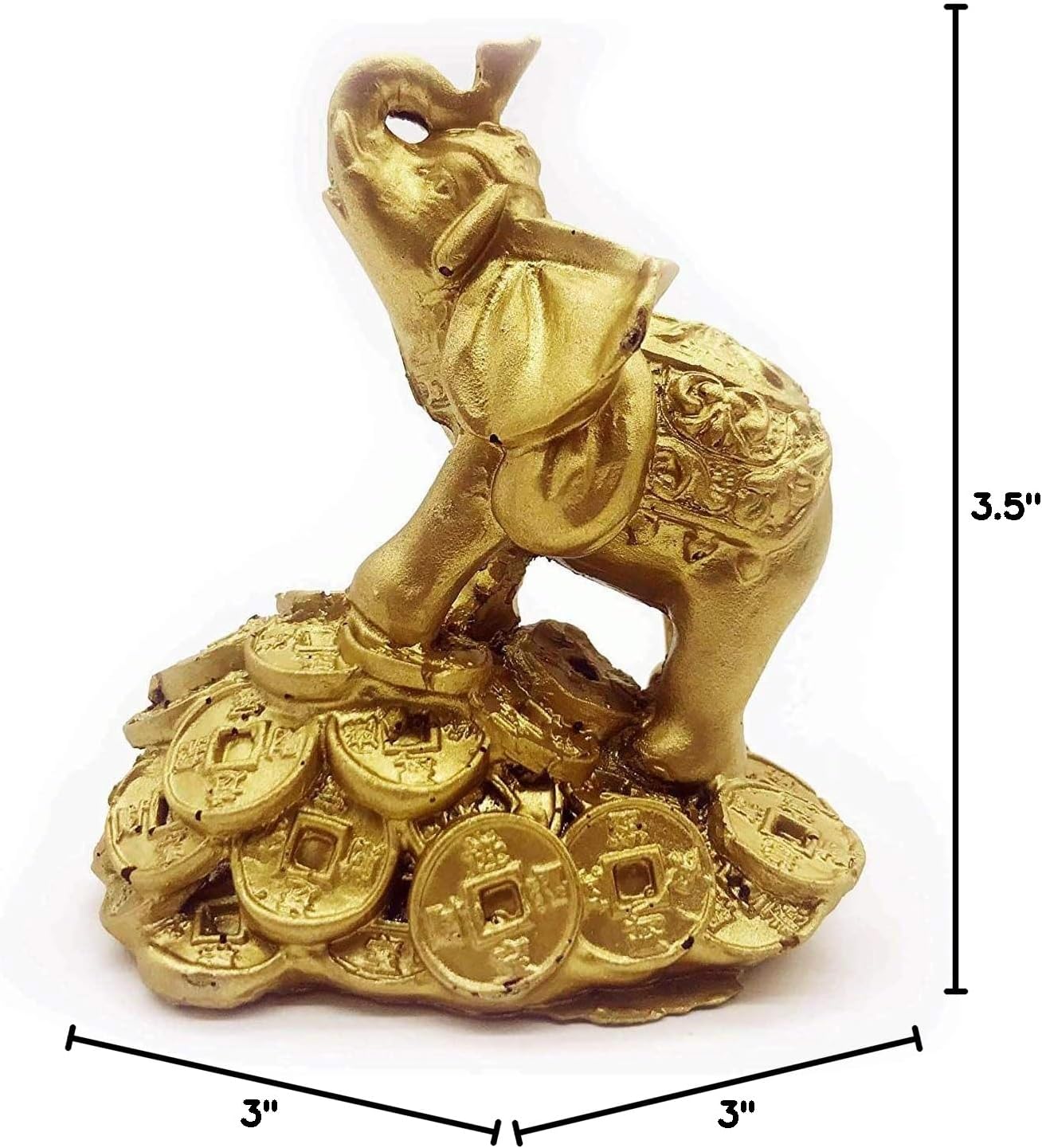 Feng Shui 3" Money Elephant Figurine Wealth Lucky Figurine Gift & Home Decor - Image 7