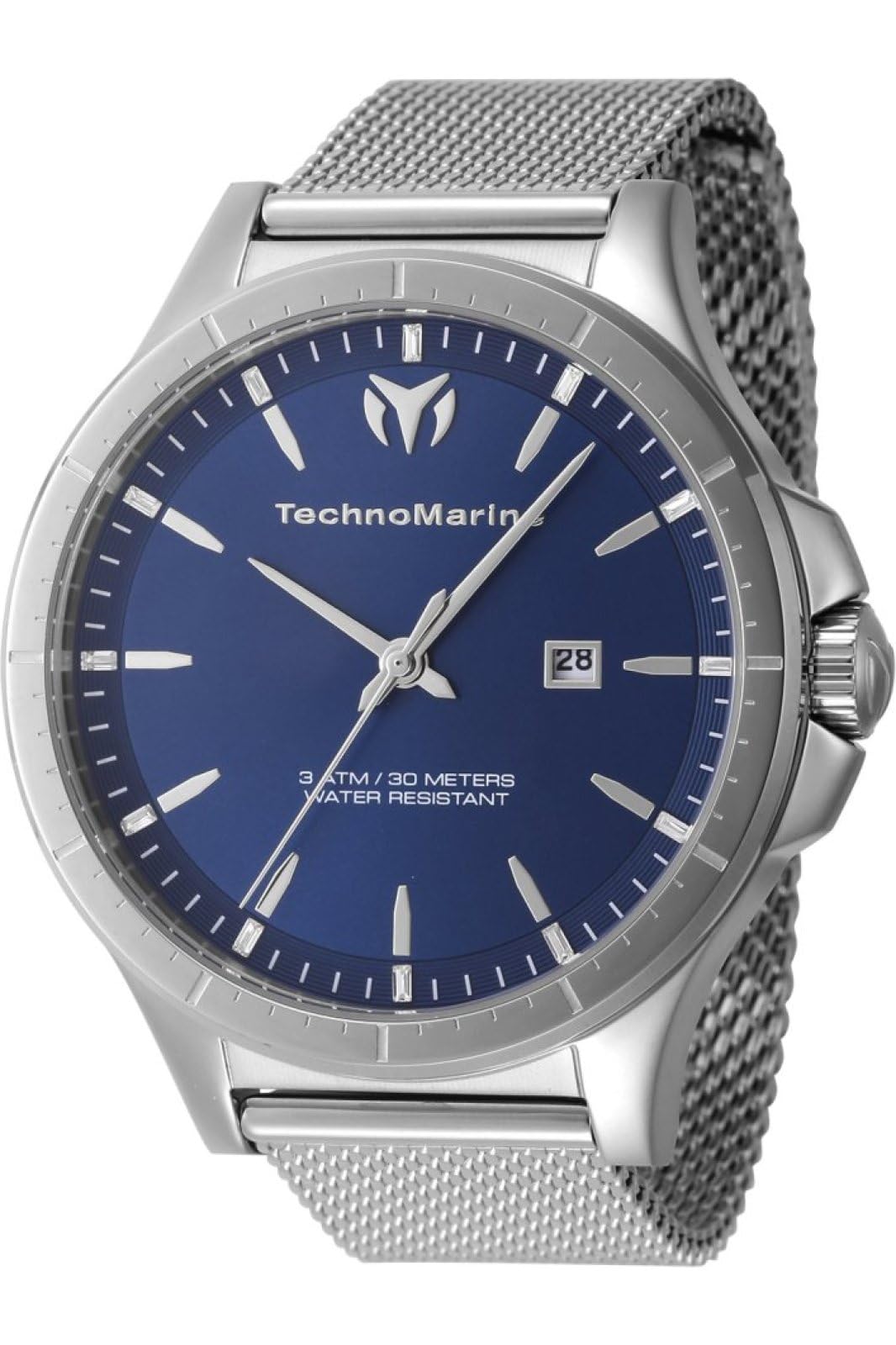TechnomarineMoonSun TM-822004 Men's Watch - Waterproof - Analogue - Quartz Movement - Stainless Steel with Blue dial - 45mm