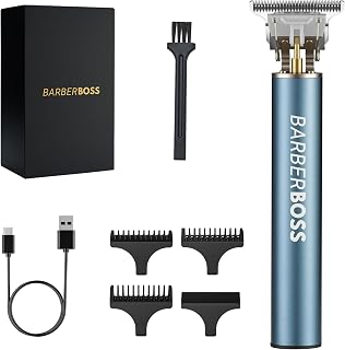 Barberboss Recortadora de barba y cortadora de pelo inalámbrica para hombre, recortadora de corte de pelo de precisión, recortadora de detalles para barba, cabello, kit completo de aseo para hombres