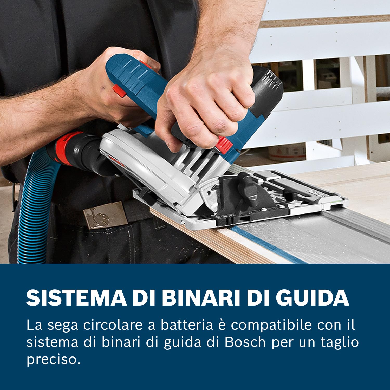 Bosch Professional 06016A2101 Sega Circolare a Batteria GKS 18V-57 G System, Ø Lama: 165 mm, Profondità di Taglio: 57 mm, Batterie e Caricabatteria non Inclusi, in Valigetta L-BOXX, , 18 volts