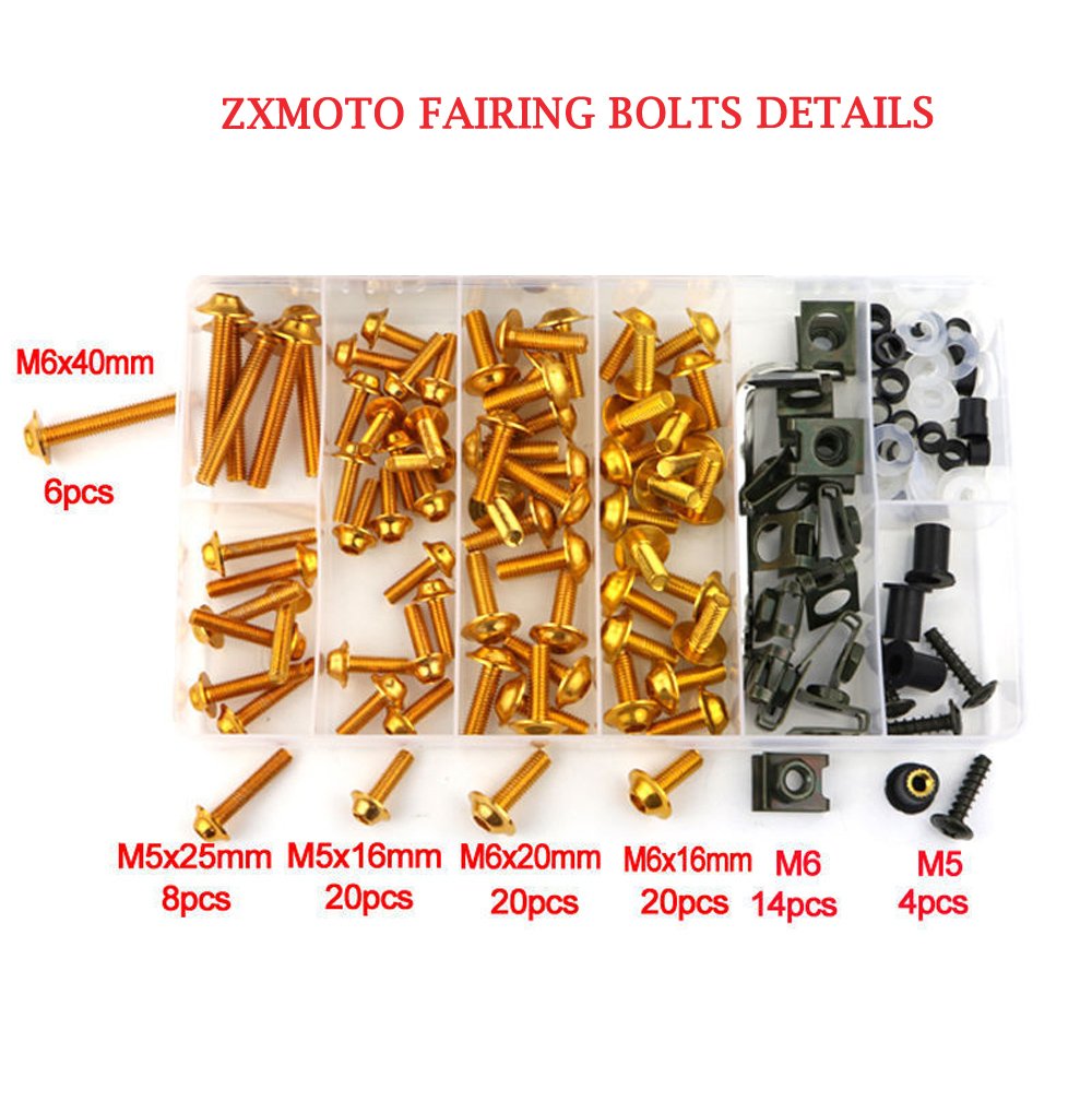 もと Amazon.com: ZXMOTO Motorcycle Fairing Bolt Kit Motorcycle
