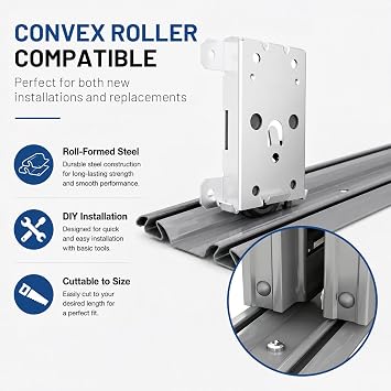 DIYHD 60 Bypass Mirror Closet Door Bottom Track Replacement, 2 Pack