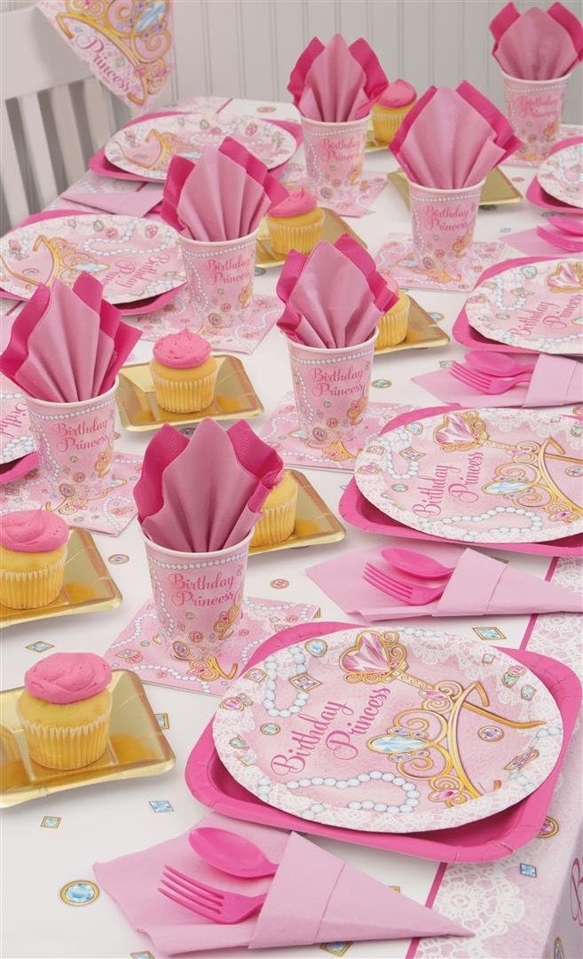 Jeweled Pink Princess Plastic Tablecloth, 84" x 54"