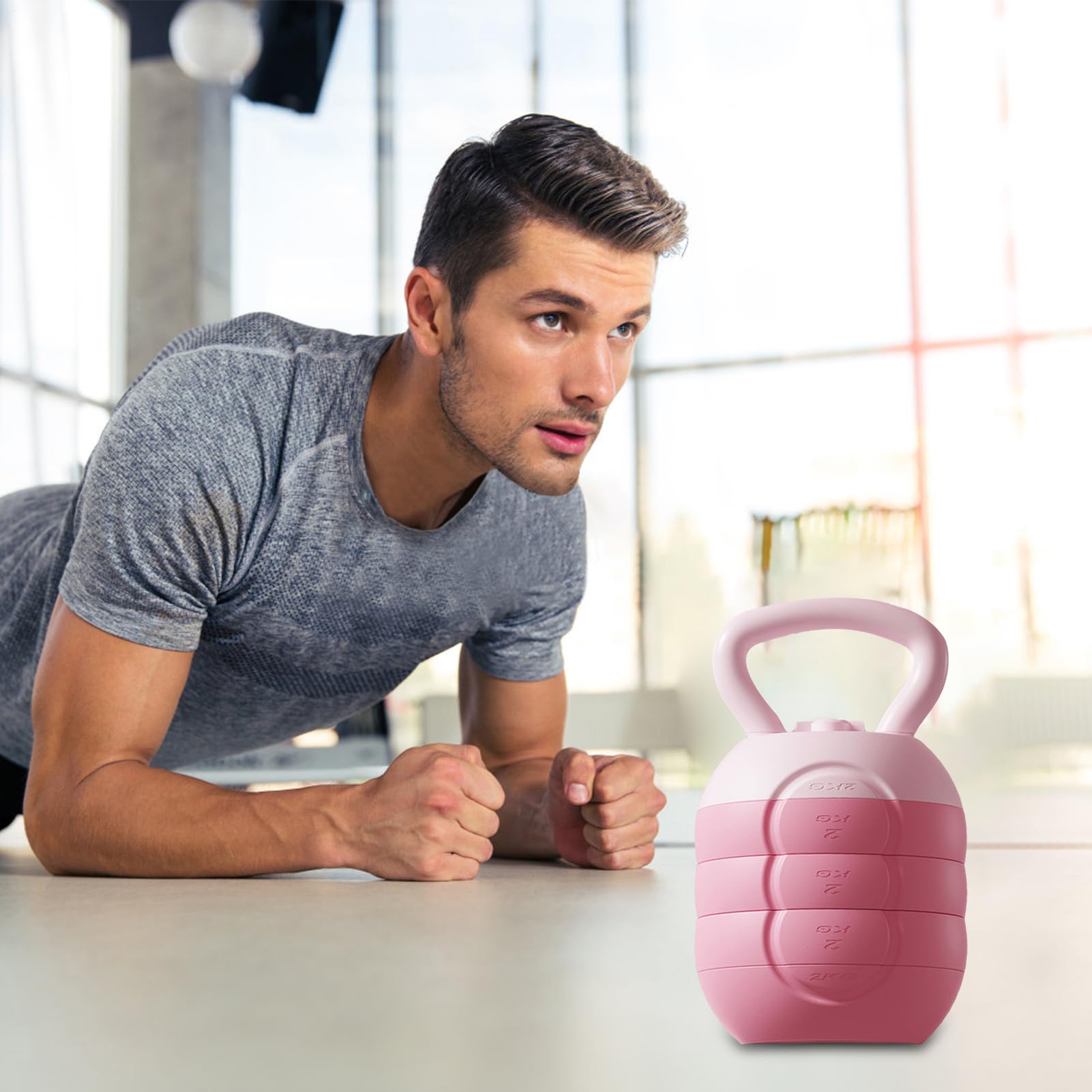Kettlebell, pesi regolabili per allenamento della forza, attrezzatura per esercizi con manubri per palestra, fitness, allenamento completo del corpo, attrezzatura durevole per allenamento a casa per