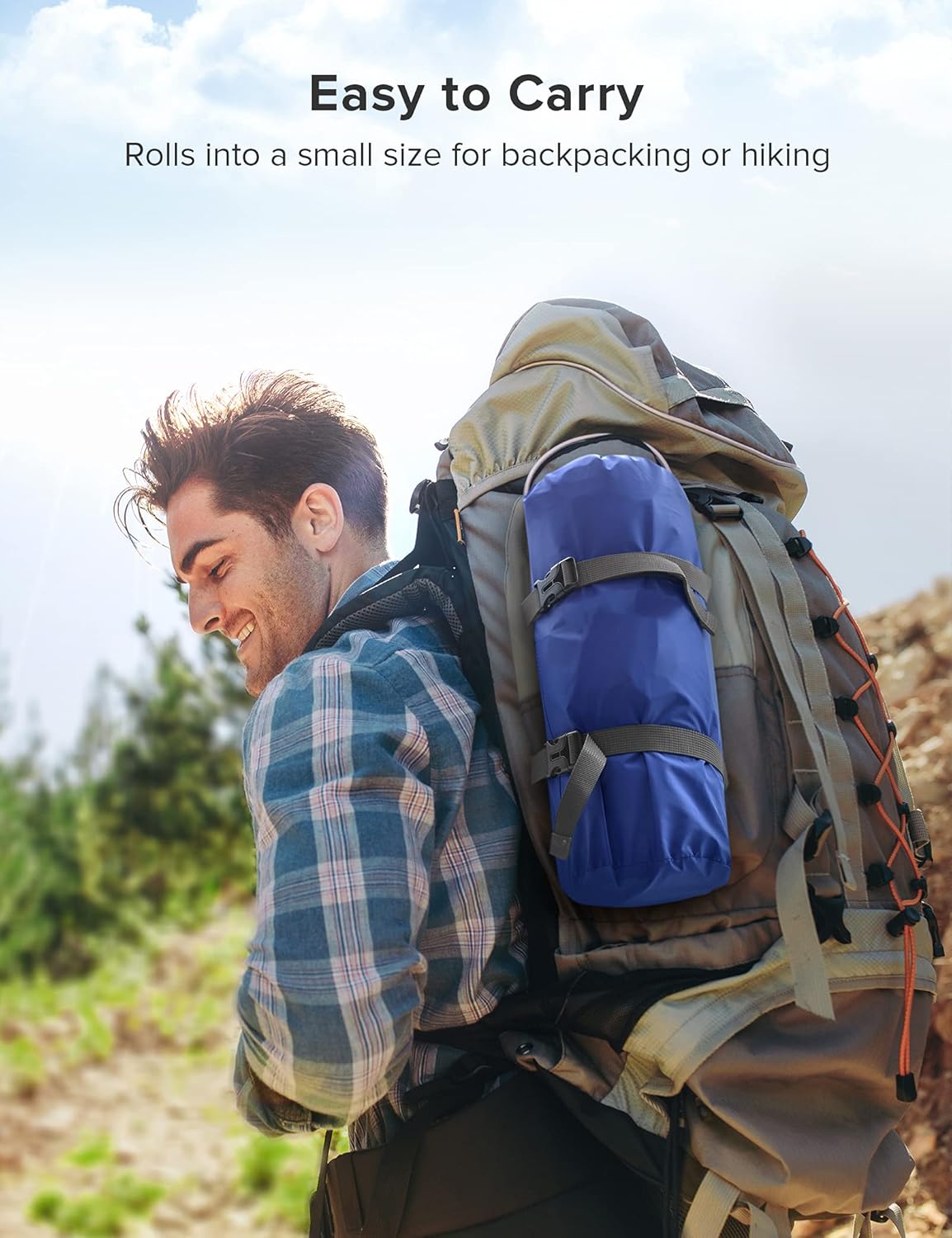 Sleeping Pad, Self-Inflating Sleeping Pad for Camping, Large Inflatable Camping Air Mattress Lightweight Camping Mat with Integrated Pillow, 5.5'' Thick Waterproof Backpacking Camping Gear : Sports & Outdoors