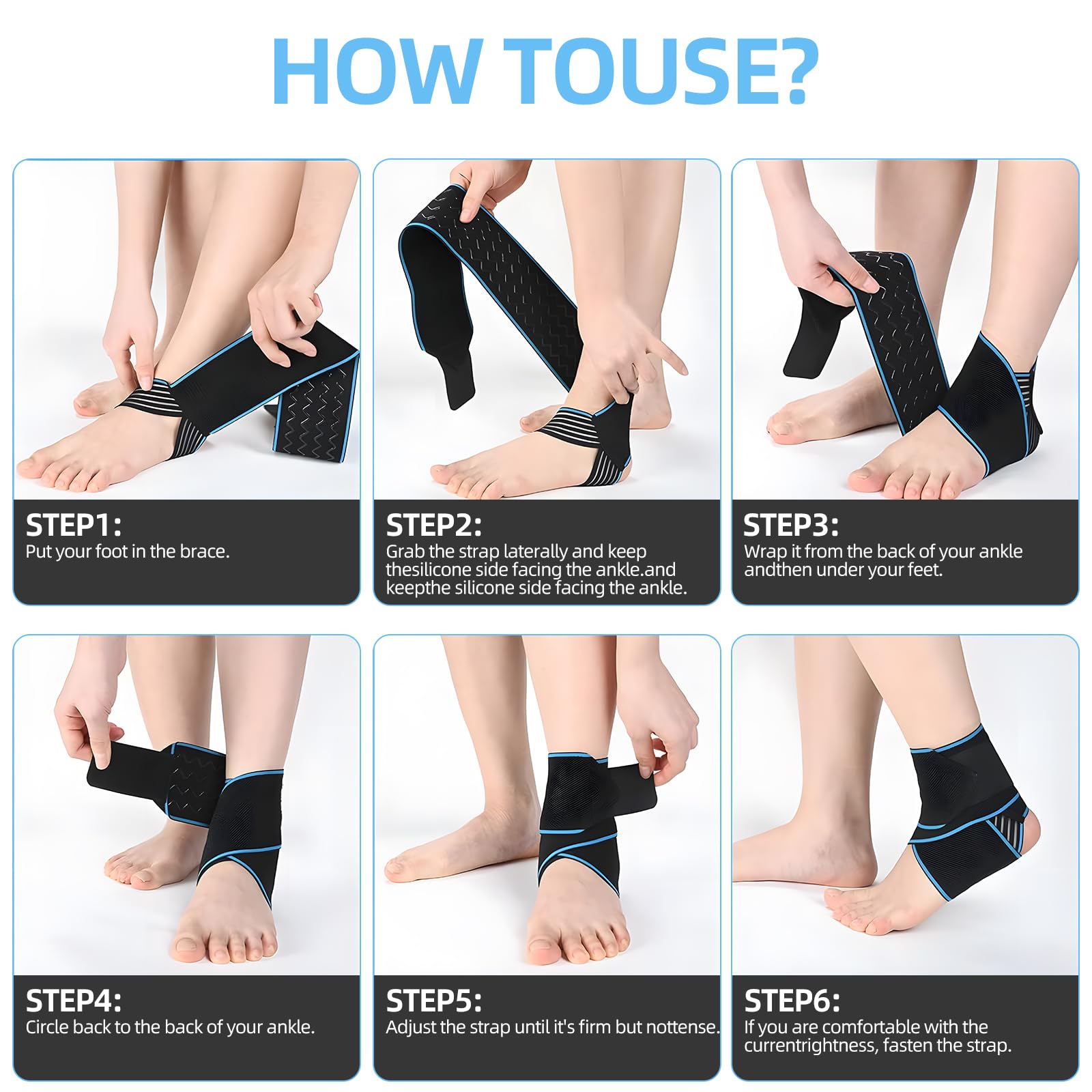Chevillère Entorse Flexible Ultra Fine Ajustable Maintien Renforcée Unisexe Sport Bleu