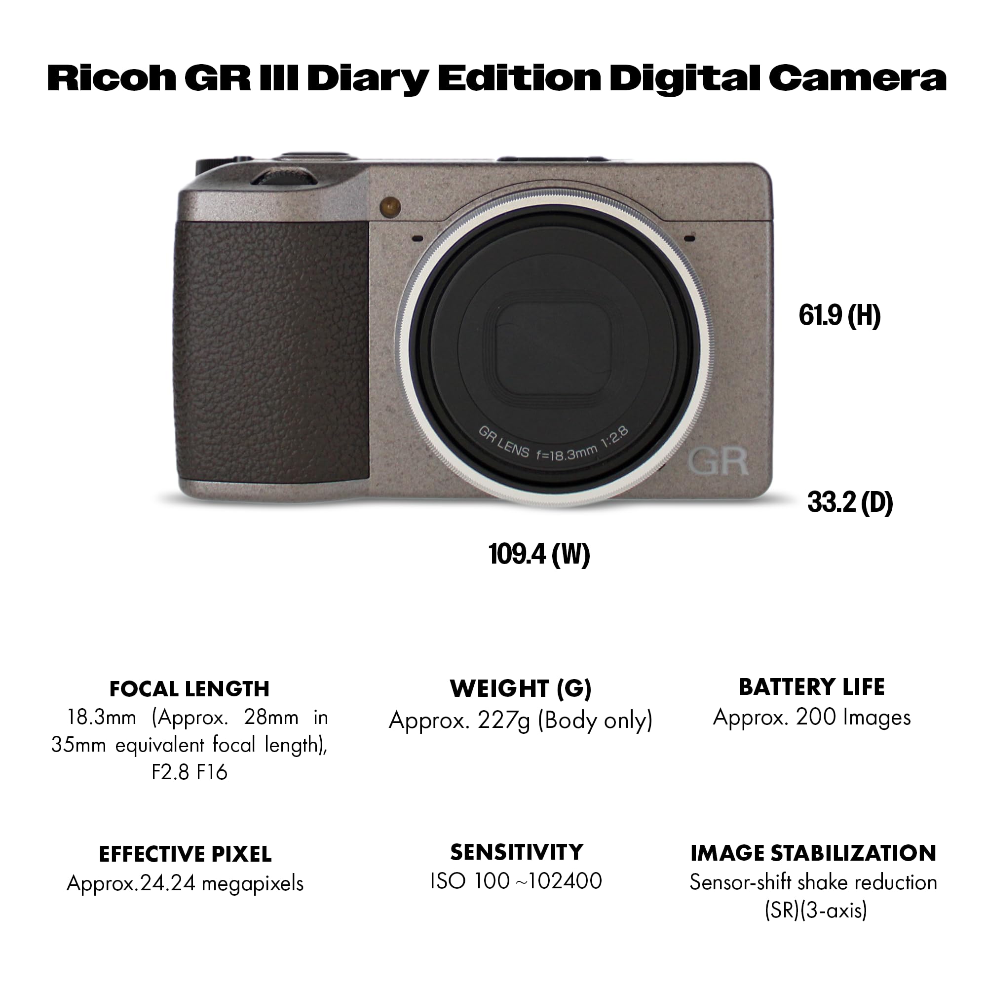 コンパクトデジタルカメラ RICOH - GR III Diary Edition Special Limited Kit RICOH GR III Diary Edition Special Limited Kit: A limited