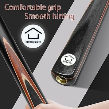 HomeSeason Snooker Cue Stick 18oz 1/2 Jointed 57in Pool Cue, with Extension Leatherette Cue Bag, Durable Ash Wood Billiards Cue