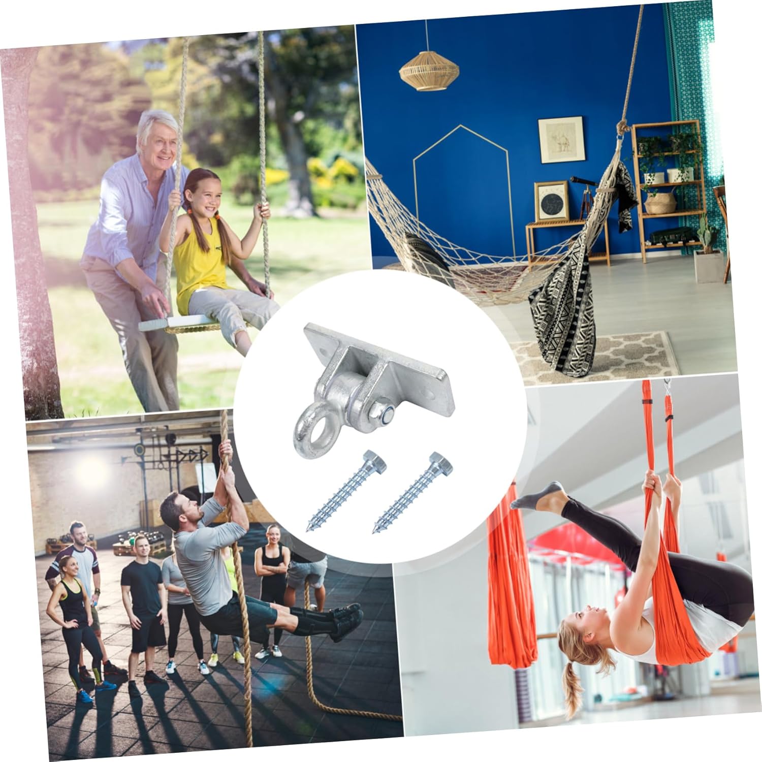 Heavy Duty Swing Hanger Kit Sturdy Outdoor Playground Accessories for Adults Easy to Install Cast Steel Swing Hook for Hammock Chair and Backyard Use