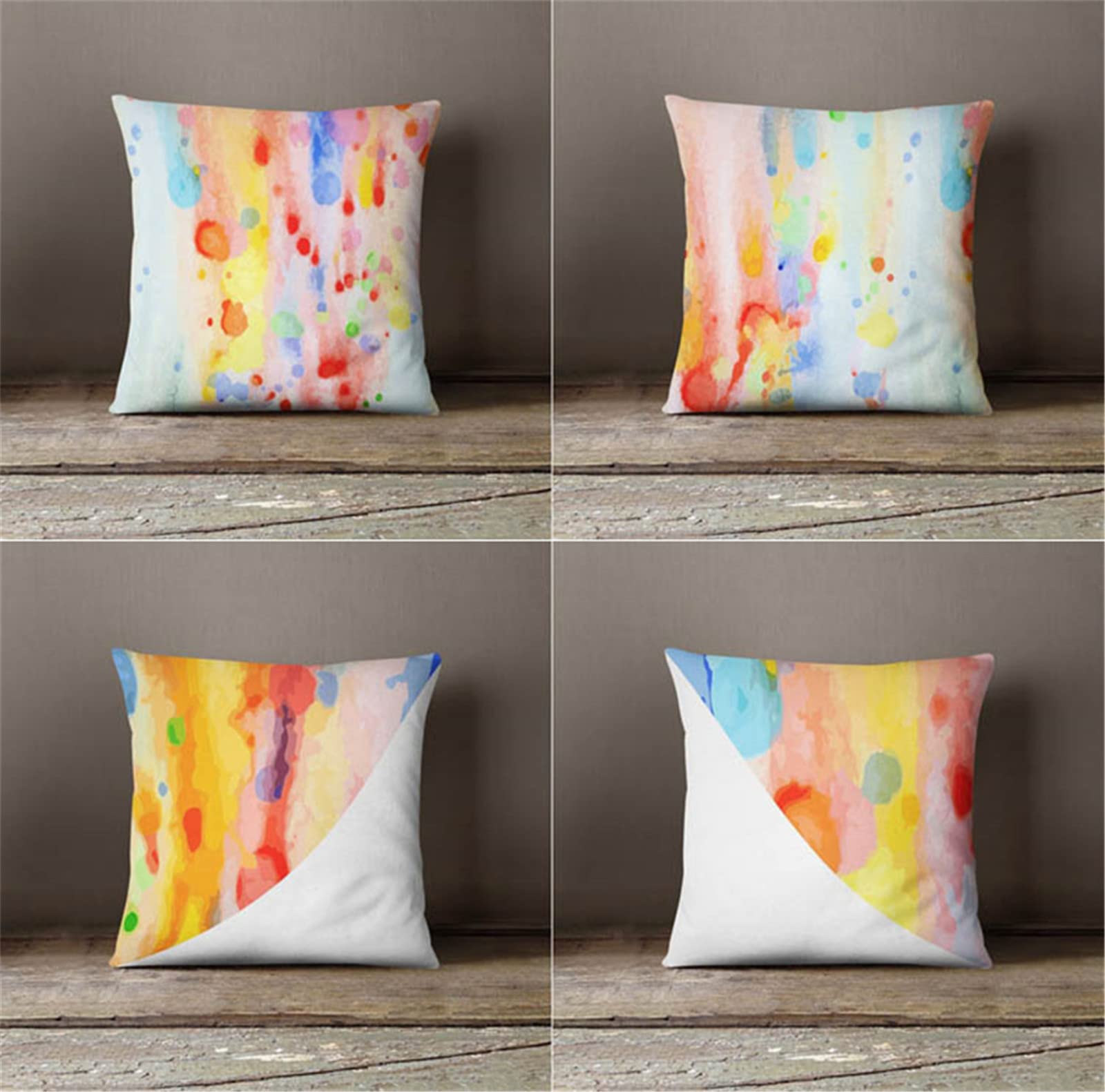 Housse de coussin 50x50 lot de 4 en lin lavable pour protéger votre canapé