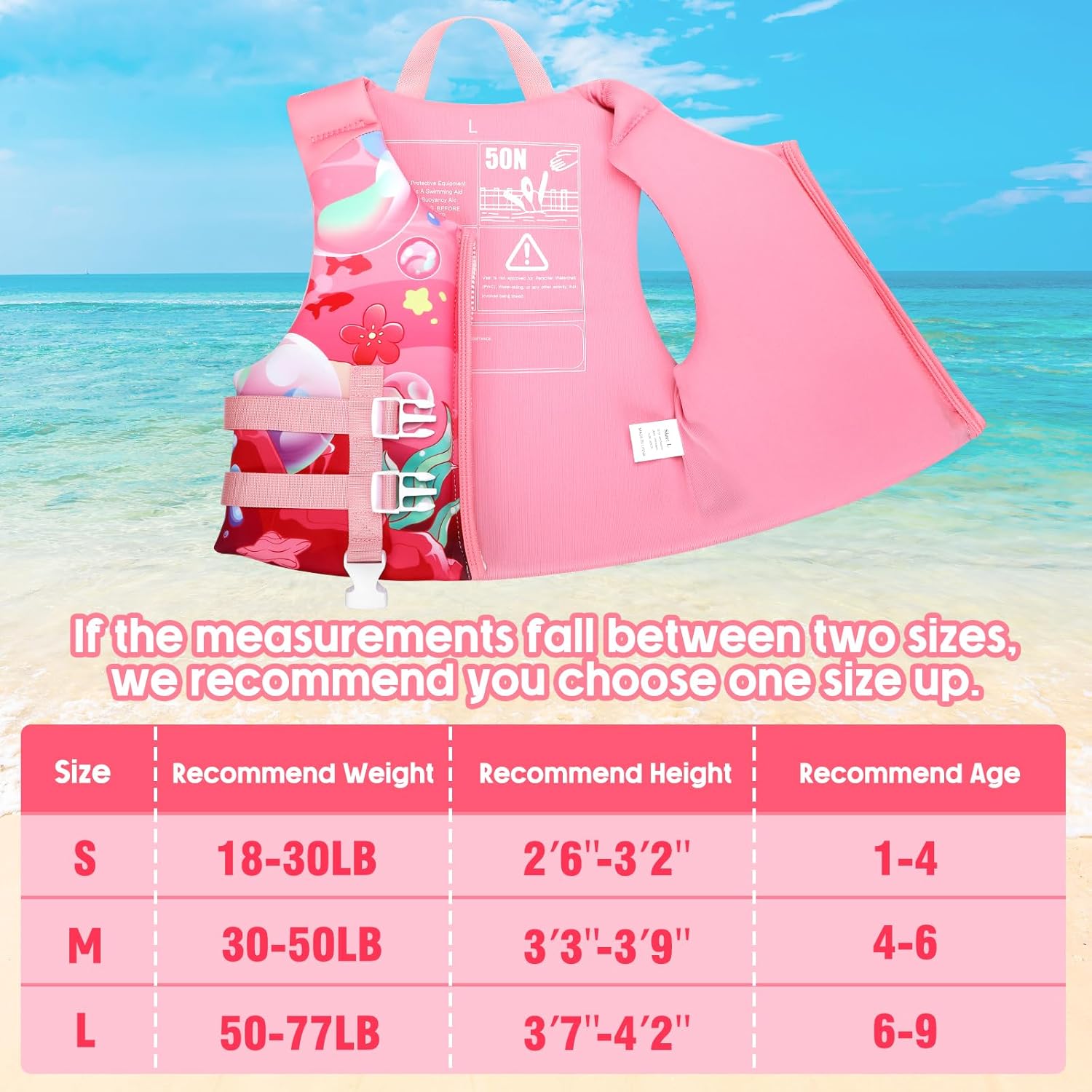 幼児用スイムベスト、子供用水泳浮きジャケット。20~30~40~50ポンドの女の子、男の子用、ボート、プール、ビーチ、水泳の習得に。