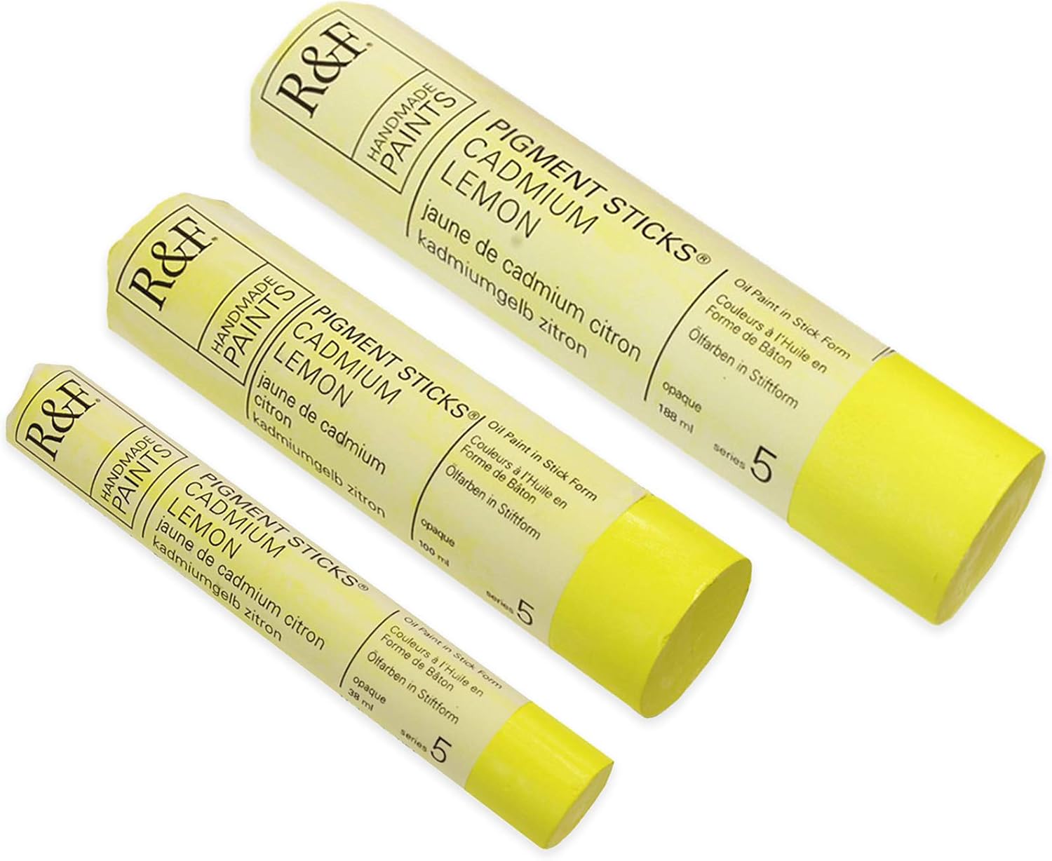 R&F Handmade Paints - Professional Oil Pigment Stick, Cadmium Lemon, 100 ml
