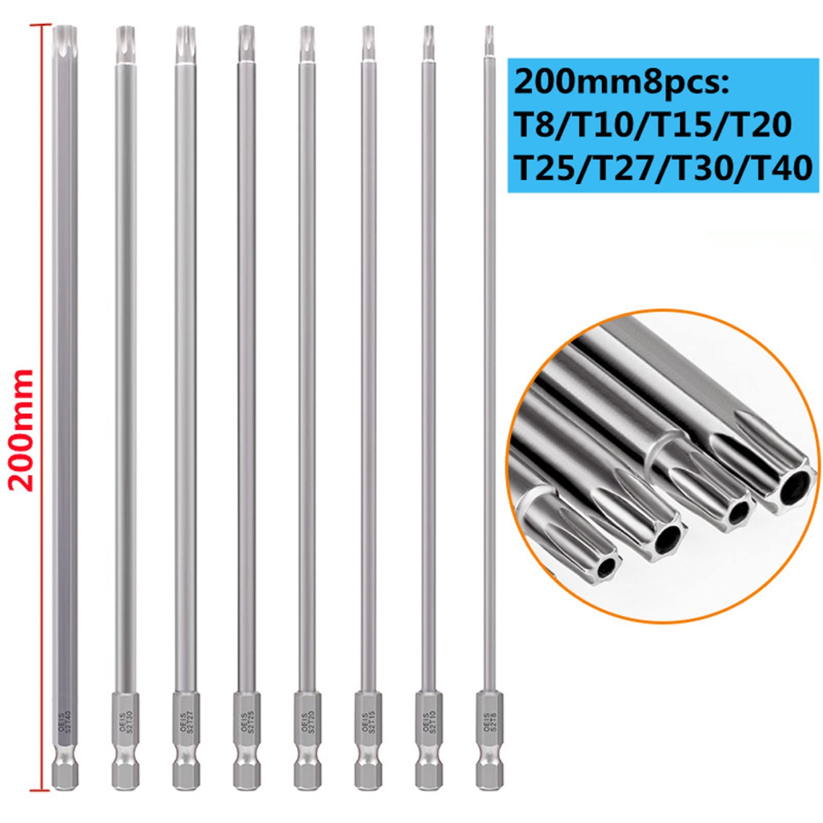 Embouts De Tournevis Embouts Creux En Acier S2 Dévisser L'outil T8-T40