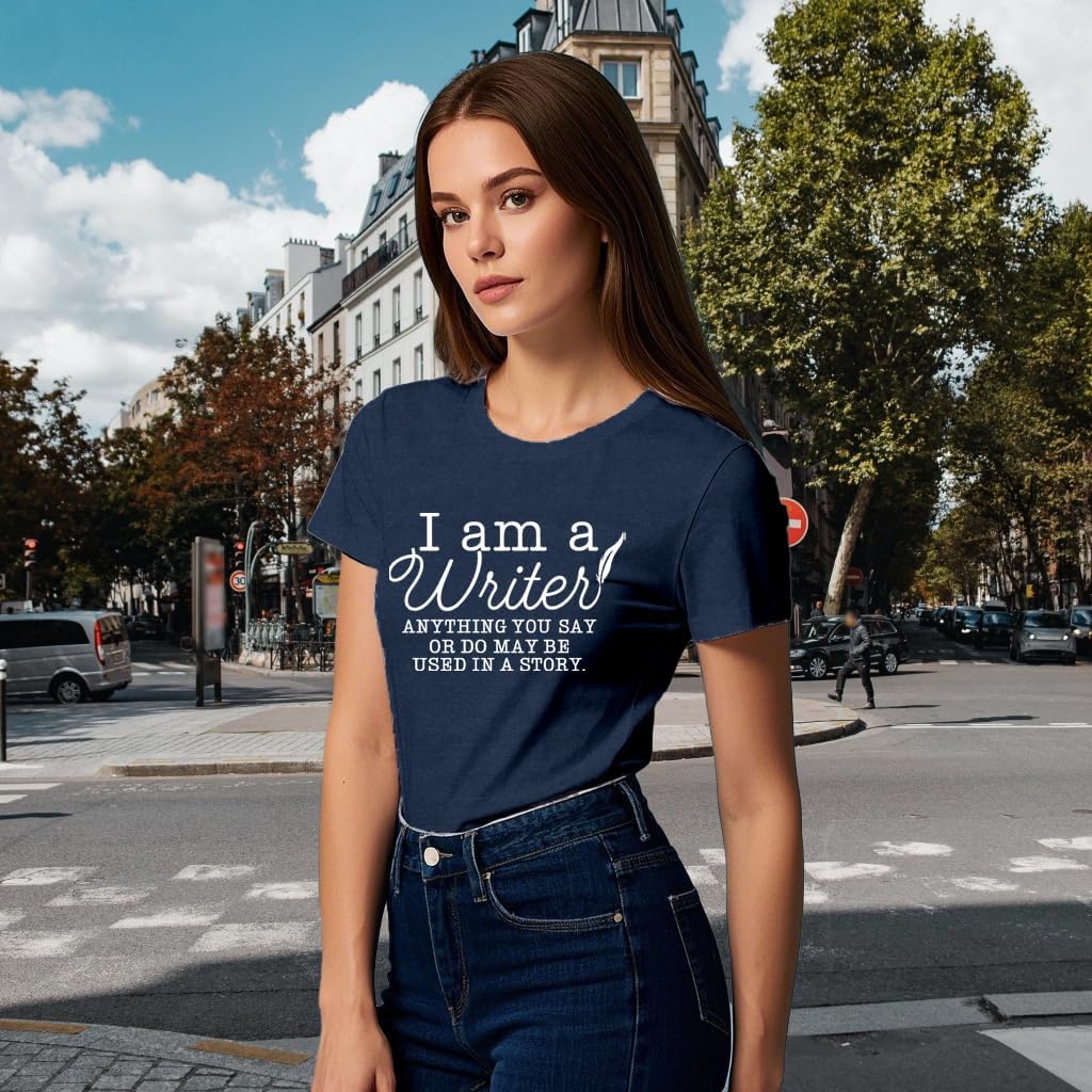 Womens Author Shirts Writing Teacher Tshirts Novelist Poet I'm A Writer Tees - Image 3