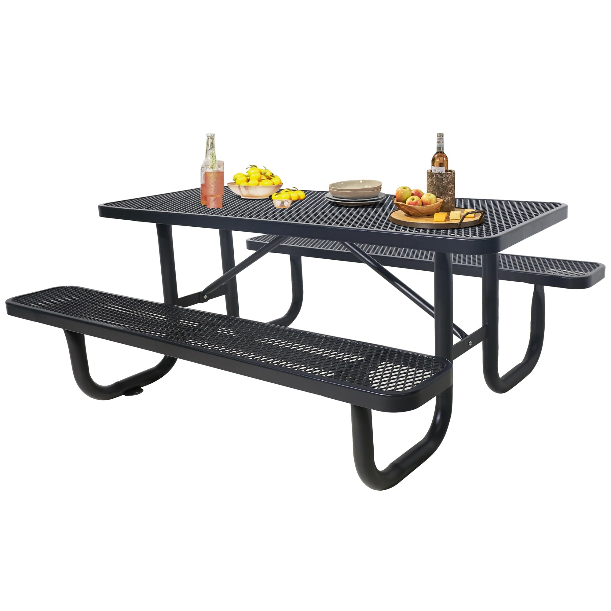 Hdpe Outdoor Dining Set Outdoor 8-person Square Picnic Table Bench