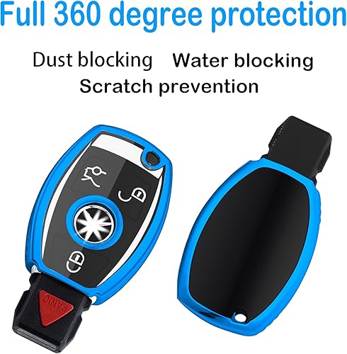 Miniatura 2 de Funda para llavero Mercedes Benz, con llavero, TPU suave para proteger la carcasa de la llave del automóvil, ajuste C E S G-Class, ect remoto