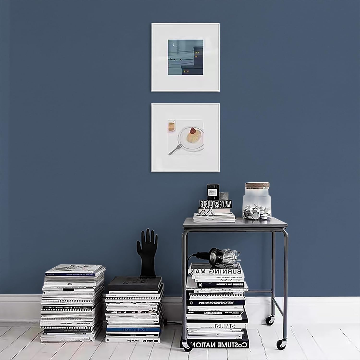 Navy Blue Peel and Stick Wallpaper A Set of 15.7”x 472” Matte Blue Self-Adhesive Removable Contact Paper Solid Color Waterproof Vinyl Roll for Cabinets Furniture Renovation Bedroom Wall Covering