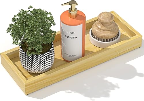 Bandeja organizadora de encimera de cocina para esponja y jabón, bandeja pequeña de granja de 11.2 pulgadas hecha a mano para encimera, bandejas de