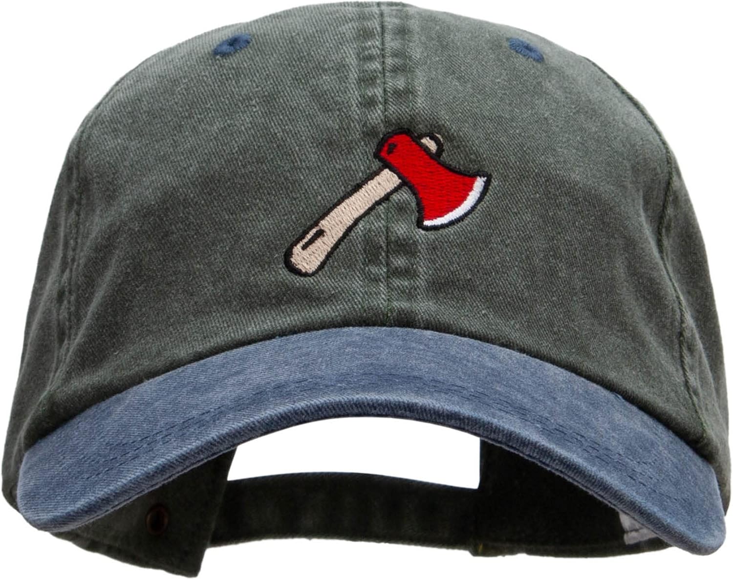 e4Hats.com Camping Hatchet Embroidered Pigment Dyed Wash Caps