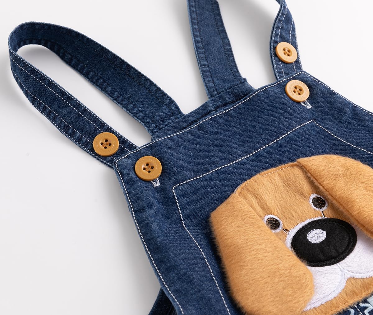 KIDSCOOL Toddler Unisex Cartoon Animal Denim Overalls Baby Jean Shortalls image 5