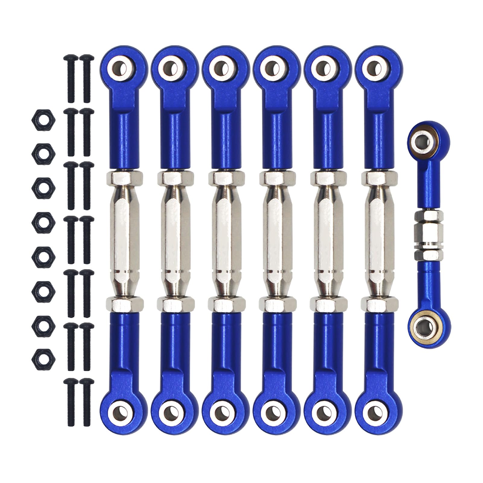 Aluminum Adjustable Turnbuckles Camber Link Upgrade Parts for Traxxas 1/10 Rustler 2WD/4X4, Slash 4X4/2WD, Stampede 4X4/2WD VXL, Hoss 4x4, 7 PCS