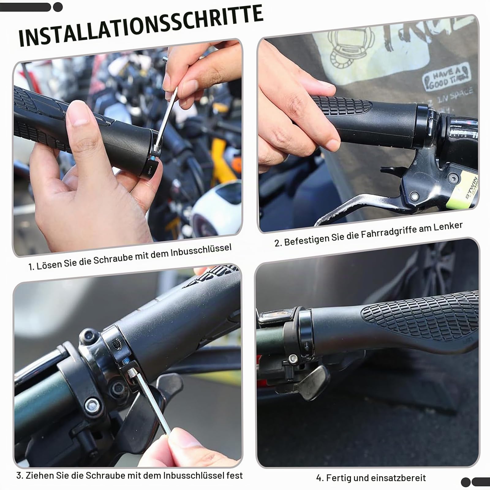 Fahrradgriffe Ergonomisch, 22mm Rutschfester Lenkergriffe Fahrrad Griffe Fahrrad Lenker Griffe Universal Fahrradlenker Griffe, für MTB, Rennrad, Trekkingrad, E-Bike, Cityrad Sport & Freizeit