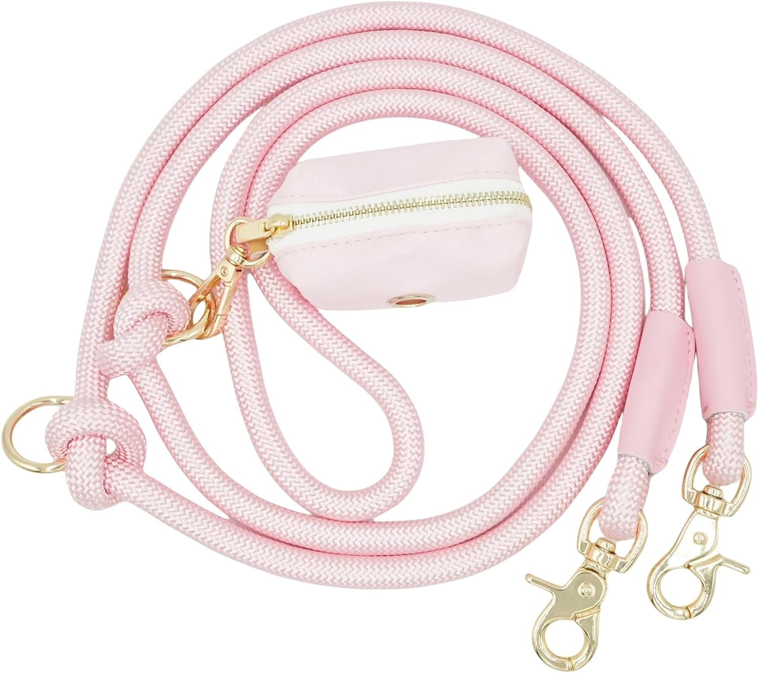 Hands Free Dog Leash with Pouch, 7FT Waist Crossbody Dog Leash with Pouch for Running Walking
